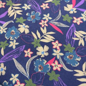 پارچه جین كاغذي طرح دار گل 111