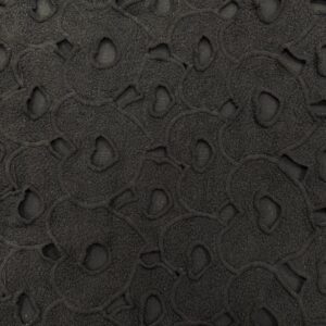 پارچه گیپور گل مشکی مدل قلب 826