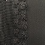پارچه گیپور حاشه گل مشكي 186