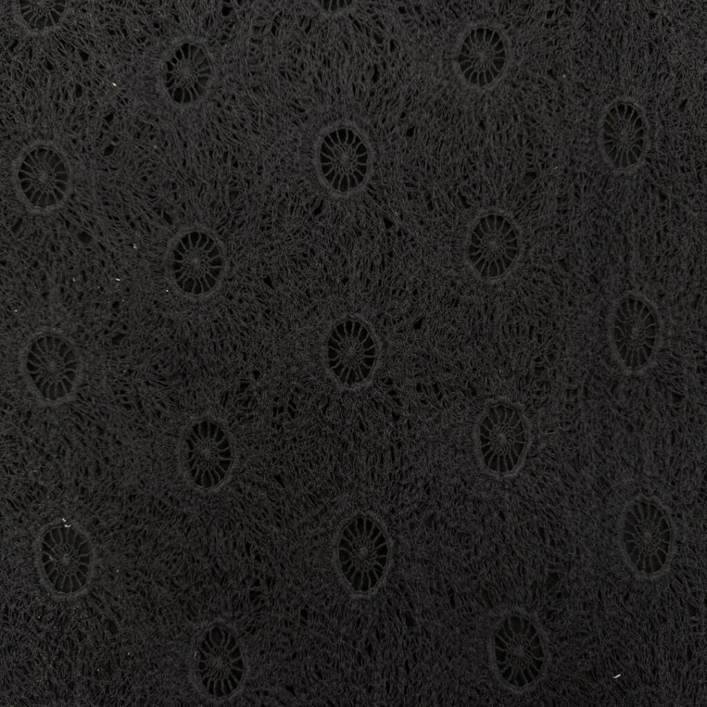 پارچه گیپور گل مشكي 184